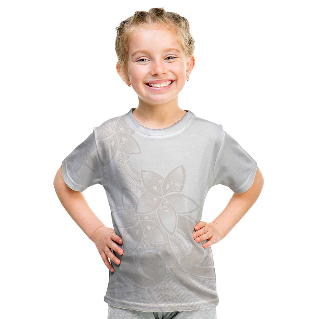 Polynesian Tribal Plumeria Lotu Tamaiti Kid T Shirt Pastel Nude - Polynesian Pride