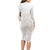 Polynesian Tribal Plumeria Lotu Tamaiti Long Sleeve Bodycon Dress Pastel Nude - Polynesian Pride