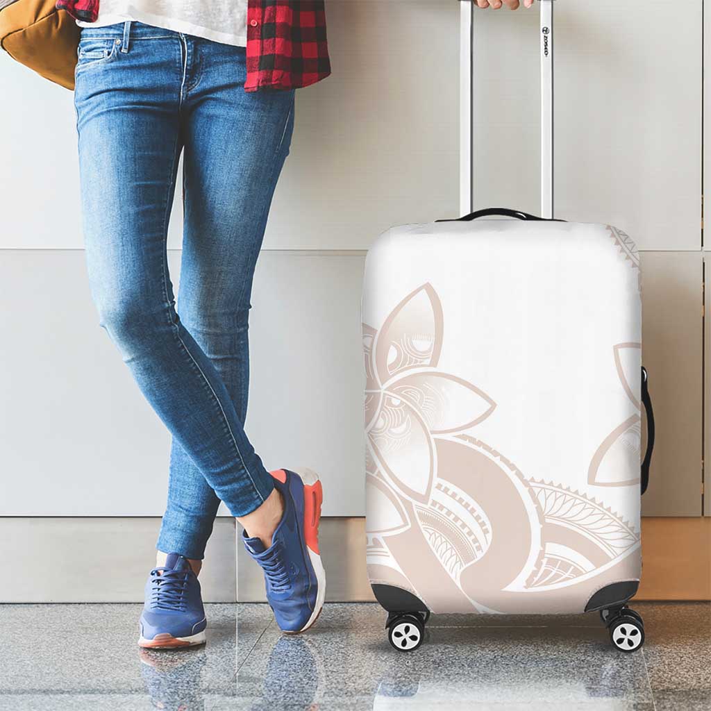 Polynesian Tribal Plumeria Lotu Tamaiti Luggage Cover Pastel Nude - Polynesian Pride
