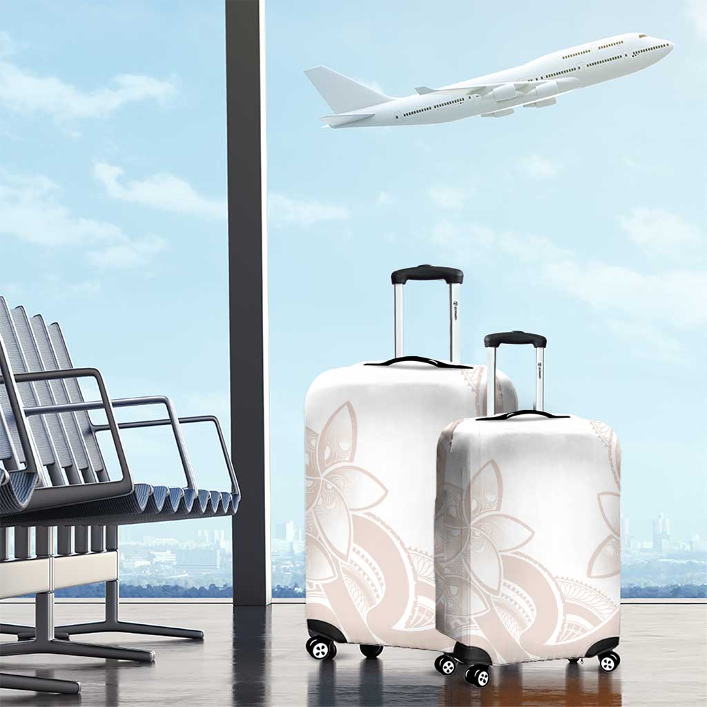 Polynesian Tribal Plumeria Lotu Tamaiti Luggage Cover Pastel Nude - Polynesian Pride