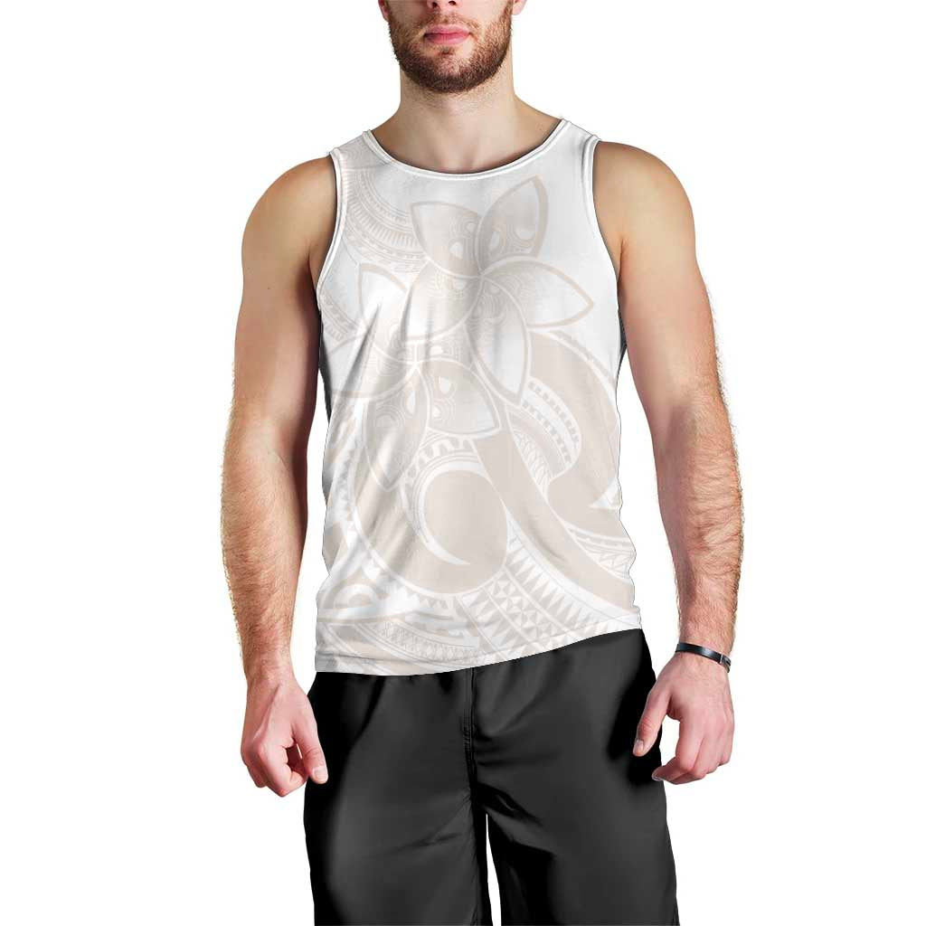 Polynesian Tribal Plumeria Lotu Tamaiti Men Tank Top Pastel Nude - Polynesian Pride