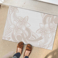 Polynesian Tribal Plumeria Lotu Tamaiti Rubber Doormat Pastel Nude - Polynesian Pride