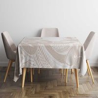 Polynesian Tribal Plumeria Lotu Tamaiti Tablecloth Pastel Nude - Polynesian Pride
