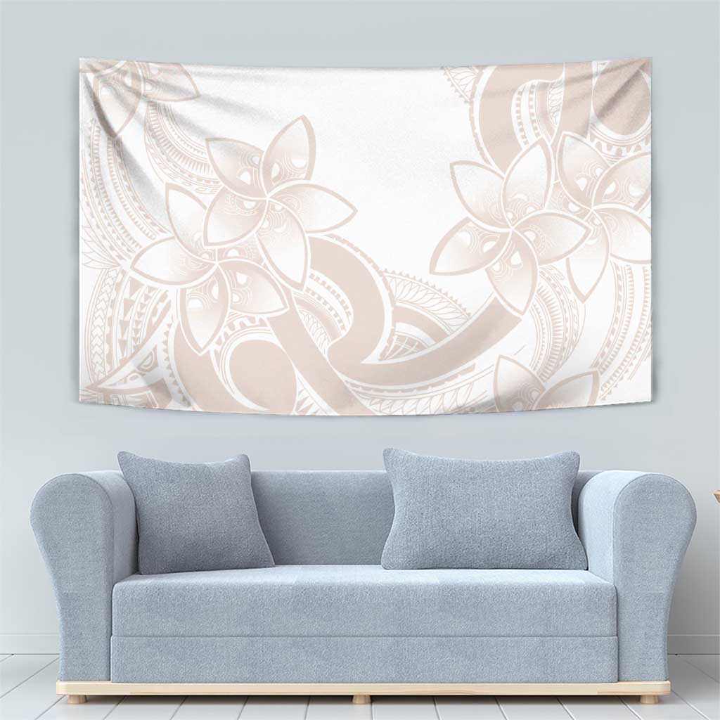 Polynesian Tribal Plumeria Lotu Tamaiti Tapestry Pastel Nude - Polynesian Pride