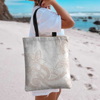 Polynesian Tribal Plumeria Lotu Tamaiti Tote Bag Pastel Nude - Polynesian Pride