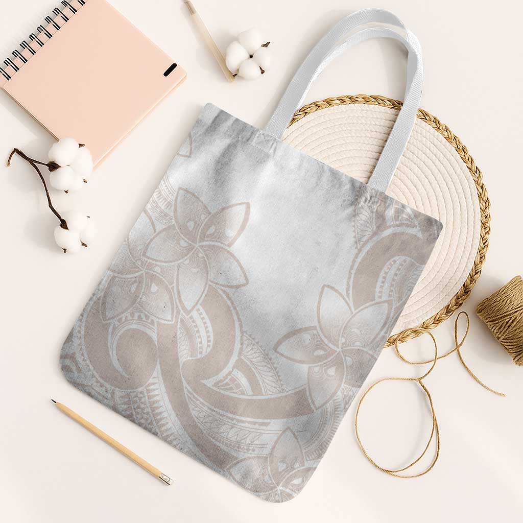 Polynesian Tribal Plumeria Lotu Tamaiti Tote Bag Pastel Nude - Polynesian Pride