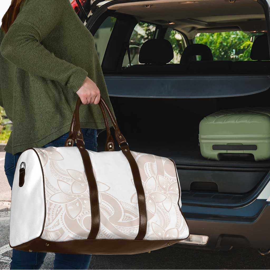 Polynesian Tribal Plumeria Lotu Tamaiti Travel Bag Pastel Nude - Polynesian Pride