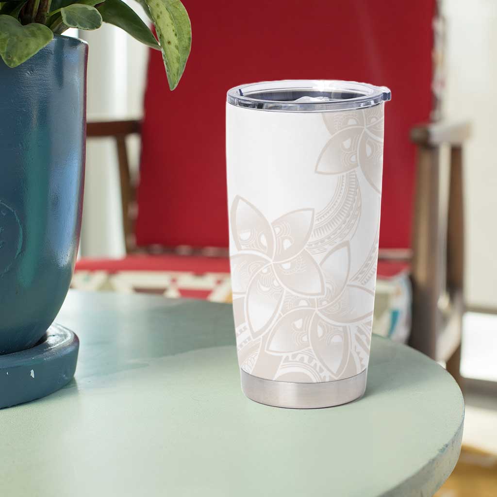 Polynesian Tribal Plumeria Lotu Tamaiti Tumbler Cup Pastel Nude - Polynesian Pride