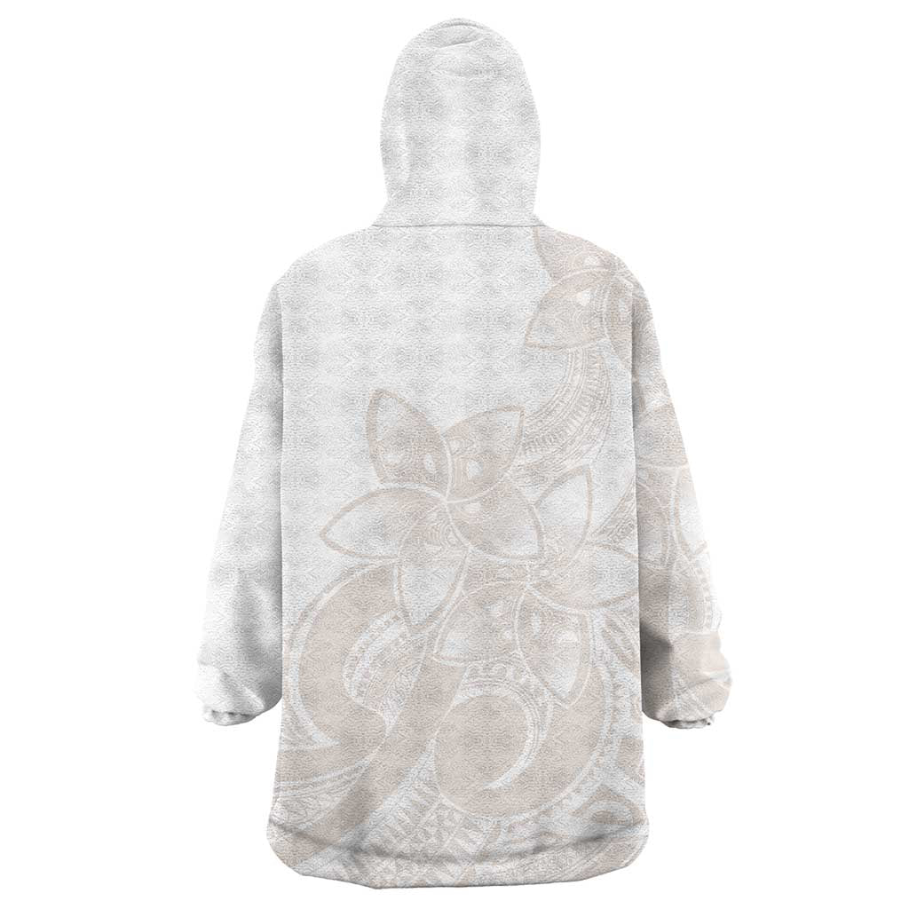 Polynesian Tribal Plumeria Lotu Tamaiti Wearable Blanket Hoodie Pastel Nude - Polynesian Pride