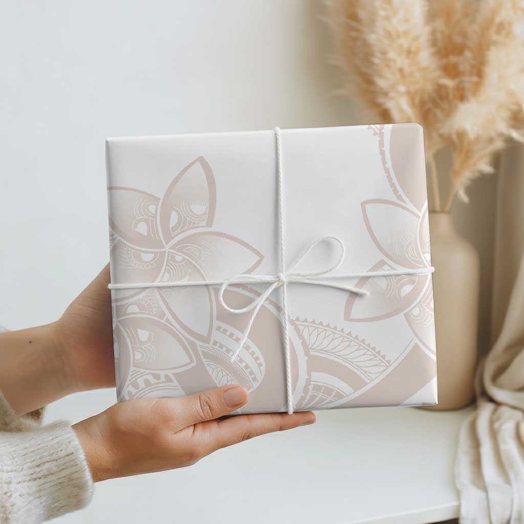 Polynesian Tribal Plumeria Lotu Tamaiti Wrapping Paper Pastel Nude - Polynesian Pride