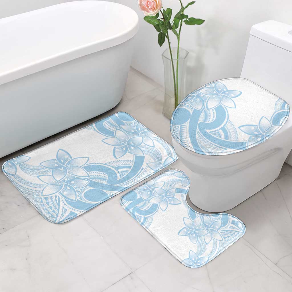 Polynesian Tribal Plumeria Lotu Tamaiti Bathroom Set Pastel Sky Blue - Polynesian Pride