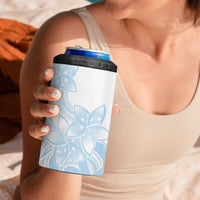 Polynesian Tribal Plumeria Lotu Tamaiti 4 in 1 Can Cooler Tumbler Pastel Sky Blue - Polynesian Pride