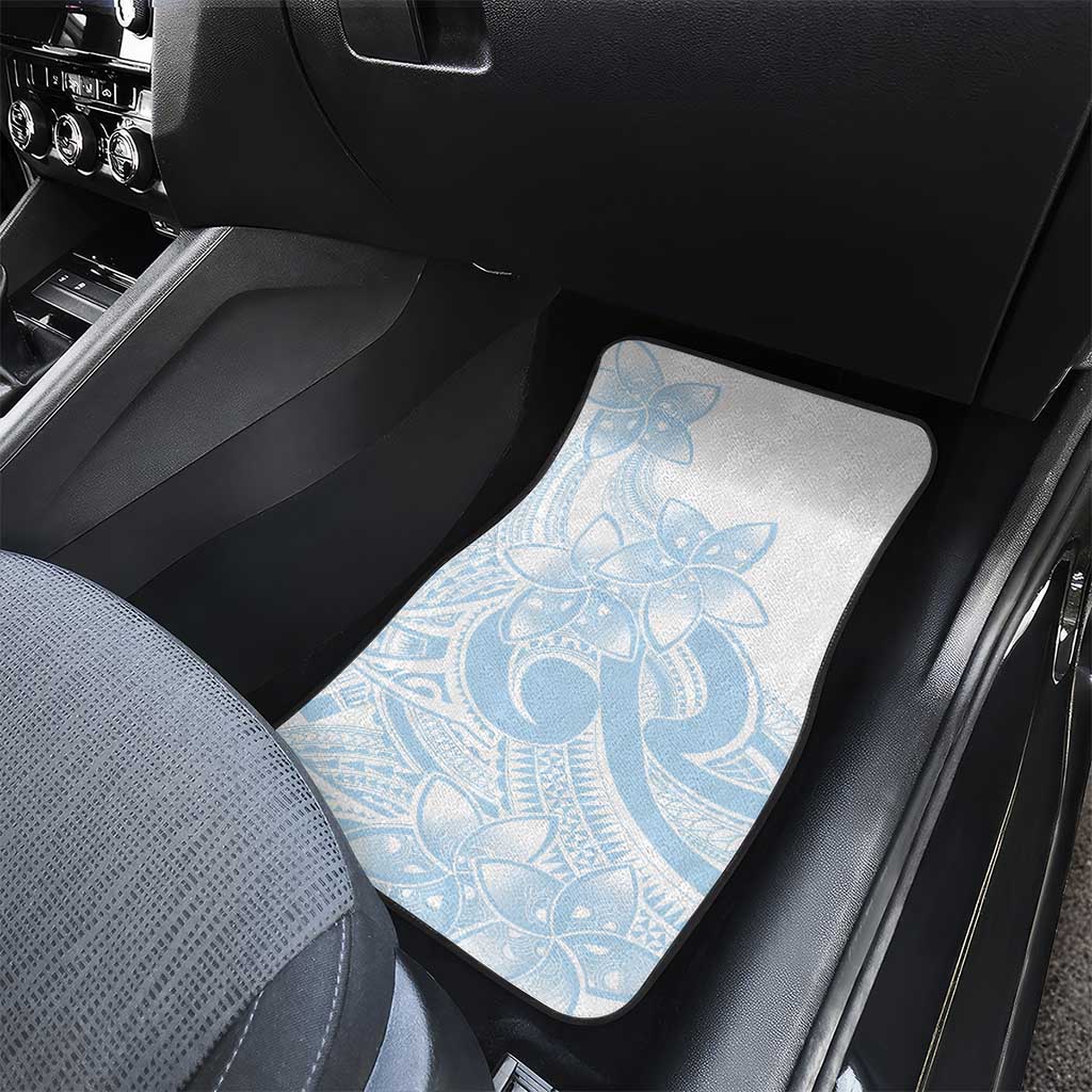 Polynesian Tribal Plumeria Lotu Tamaiti Car Mats Pastel Sky Blue - Polynesian Pride