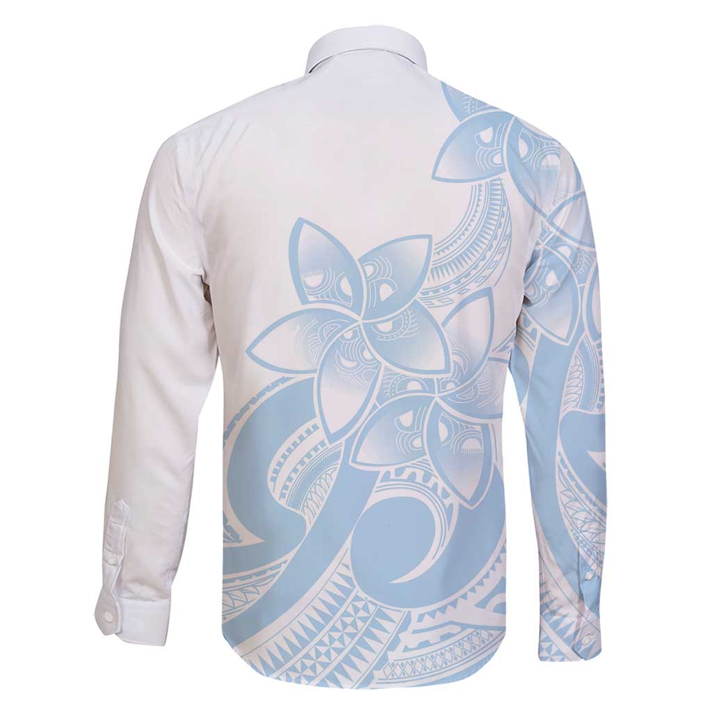 Polynesian Tribal Plumeria Lotu Tamaiti Family Matching Mermaid Dress and Hawaiian Shirt Pastel Sky Blue LT9 - Polynesian Pride
