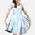 Polynesian Tribal Plumeria Lotu Tamaiti Family Matching Short Sleeve Bodycon Dress and Hawaiian Shirt Pastel Sky Blue - Polynesian Pride