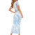 Polynesian Tribal Plumeria Lotu Tamaiti Family Matching Short Sleeve Bodycon Dress and Hawaiian Shirt Pastel Sky Blue - Polynesian Pride