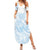 Polynesian Tribal Plumeria Lotu Tamaiti Family Matching Summer Maxi Dress and Hawaiian Shirt Pastel Sky Blue - Polynesian Pride