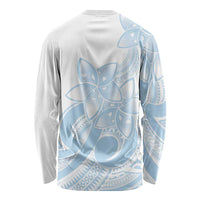 Polynesian Tribal Plumeria Lotu Tamaiti Long Sleeve Shirt Pastel Sky Blue - Polynesian Pride