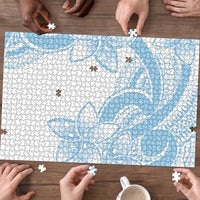 Polynesian Tribal Plumeria Lotu Tamaiti Puzzle Pastel Sky Blue - Polynesian Pride
