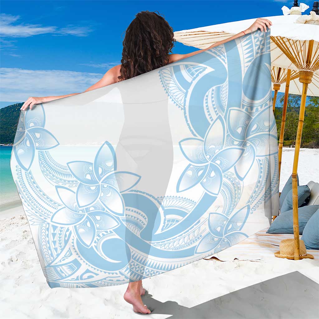 Polynesian Tribal Plumeria Lotu Tamaiti Sarong Pastel Sky Blue - Polynesian Pride