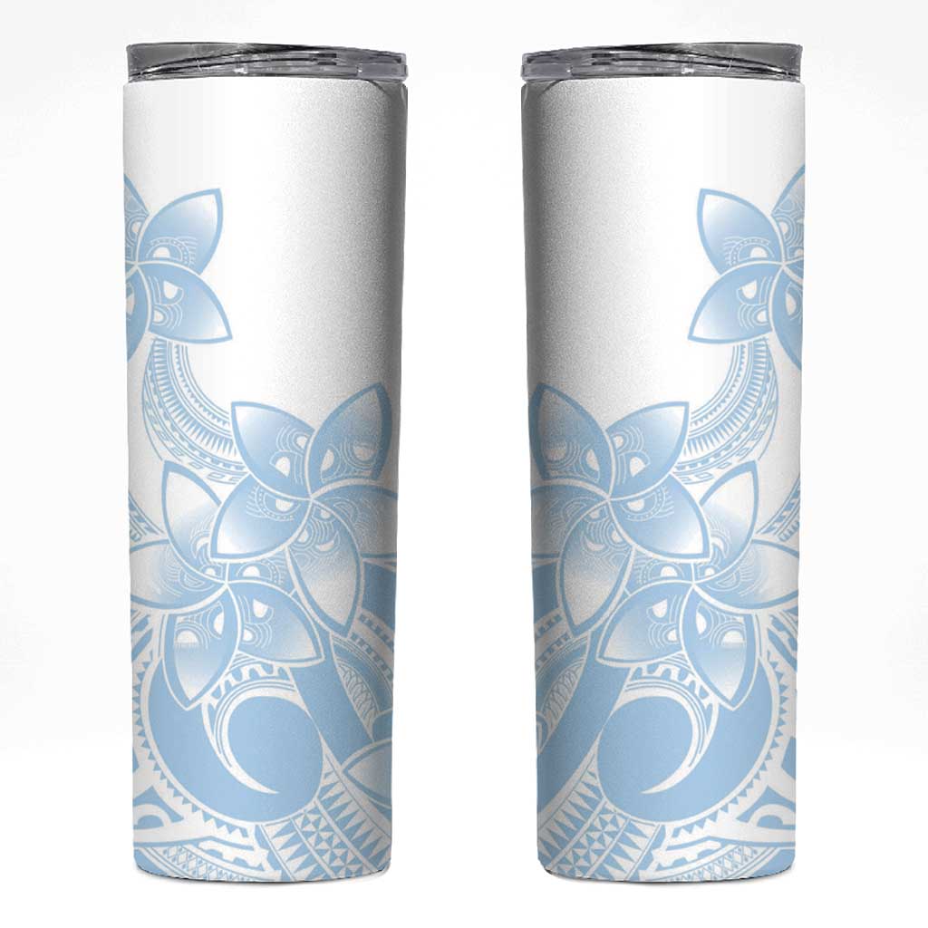 Polynesian Tribal Plumeria Lotu Tamaiti Skinny Tumbler Pastel Sky Blue - Polynesian Pride