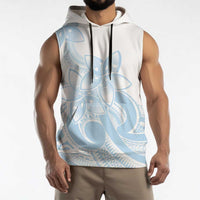 Polynesian Tribal Plumeria Lotu Tamaiti Sleeveless Hoodie Pastel Sky Blue - Polynesian Pride