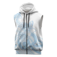 Polynesian Tribal Plumeria Lotu Tamaiti Sleeveless Zip Hoodie Pastel Sky Blue - Polynesian Pride