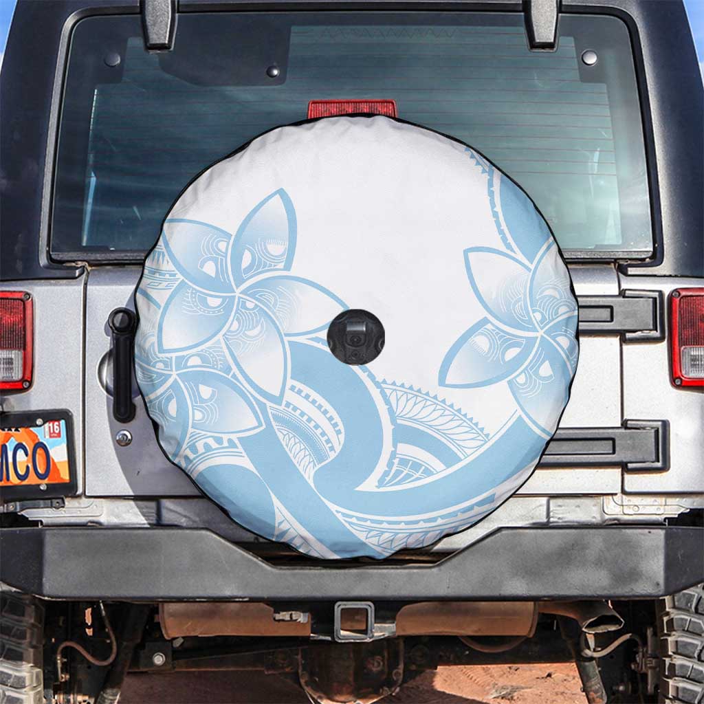 Polynesian Tribal Plumeria Lotu Tamaiti Spare Tire Cover Pastel Sky Blue - Polynesian Pride