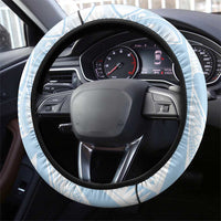 Polynesian Tribal Plumeria Lotu Tamaiti Steering Wheel Cover Pastel Sky Blue - Polynesian Pride