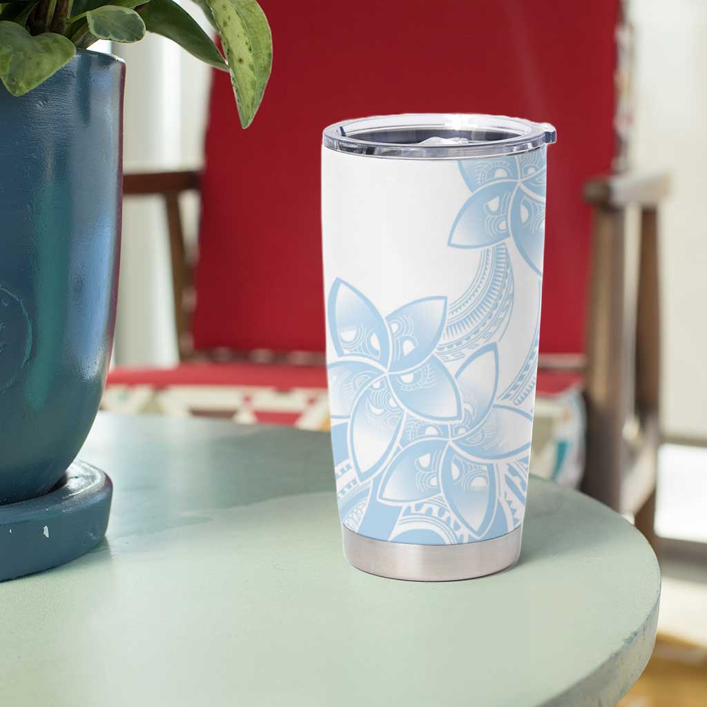 Polynesian Tribal Plumeria Lotu Tamaiti Tumbler Cup Pastel Sky Blue - Polynesian Pride