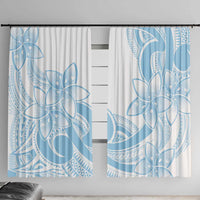 Polynesian Tribal Plumeria Lotu Tamaiti Window Curtain Pastel Sky Blue - Polynesian Pride