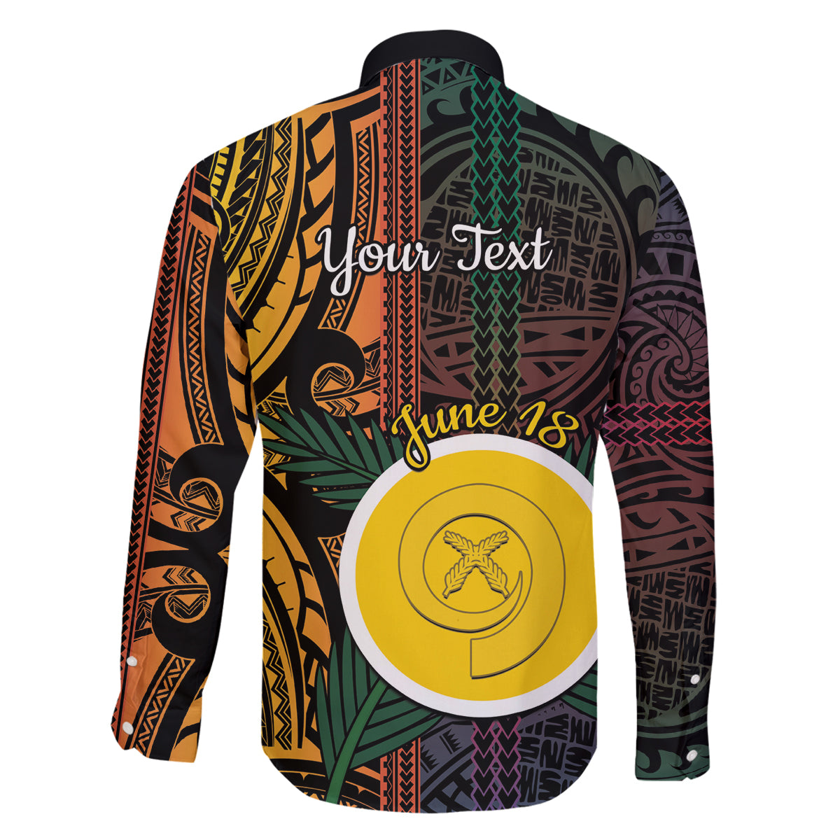 Personalised Shefa Day Family Matching Long Sleeve Bodycon Dress and Hawaiian Shirt Happy June 18 Vanuatu Province LT14 - Polynesian Pride