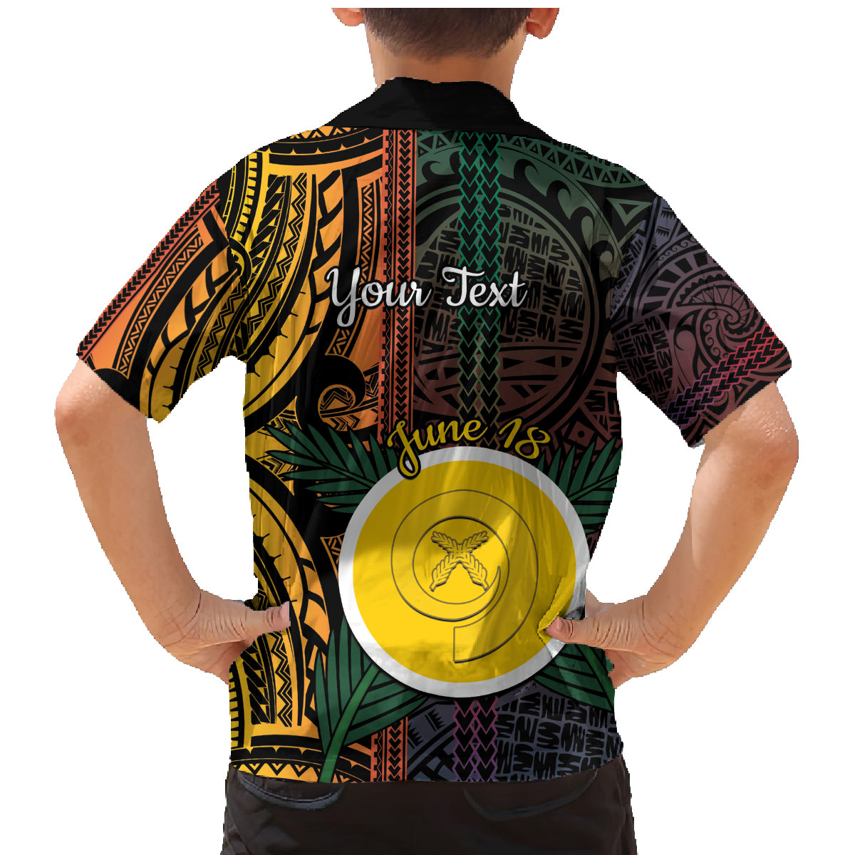 Personalised Shefa Day Family Matching Mermaid Dress and Hawaiian Shirt Happy June 18 Vanuatu Province LT14 - Polynesian Pride