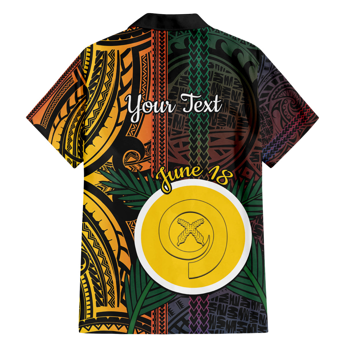 Personalised Shefa Day Family Matching Off The Shoulder Long Sleeve Dress and Hawaiian Shirt Happy June 18 Vanuatu Province