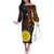 Personalised Shefa Day Family Matching Off The Shoulder Long Sleeve Dress and Hawaiian Shirt Happy June 18 Vanuatu Province