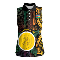 Personalised Shefa Day Women Sleeveless Polo Shirt Happy June 18 Vanuatu Province