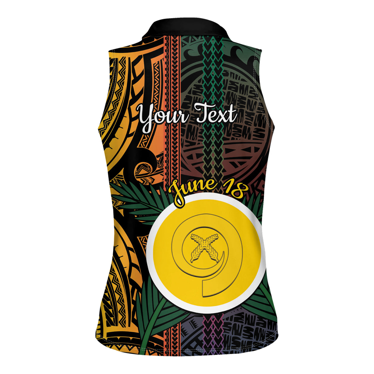 Personalised Shefa Day Women Sleeveless Polo Shirt Happy June 18 Vanuatu Province