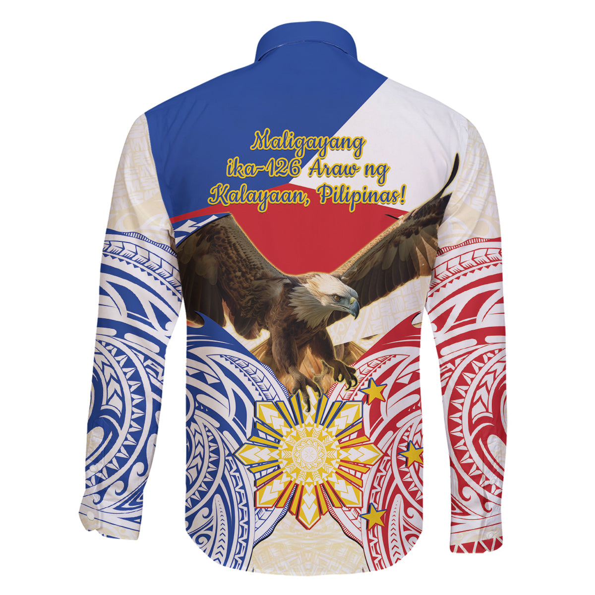 Philippines Independence Day Family Matching Off The Shoulder Long Sleeve Dress and Hawaiian Shirt Pilipinas Eagle 126th Anniversary