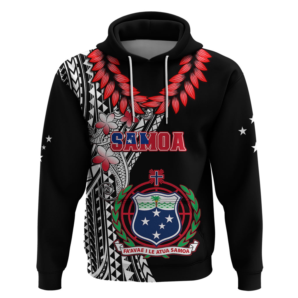 Polynesian Pride Samoa Hoodie Ula Fala Mix Samoan Tribal Black Version LT14 Black - Polynesian Pride