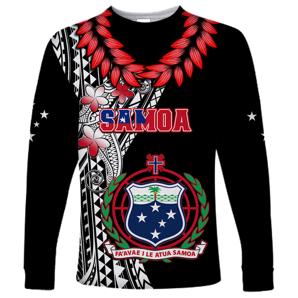 Polynesian Pride Samoa Long Sleeve Shirt Ula Fala Mix Samoan Tribal Black Version LT14 Unisex Black - Polynesian Pride