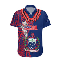 Polynesian Pride Samoa Hawaiian Shirt Ula Fala Mix Samoan Tribal Blue Version LT14 Blue - Polynesian Pride