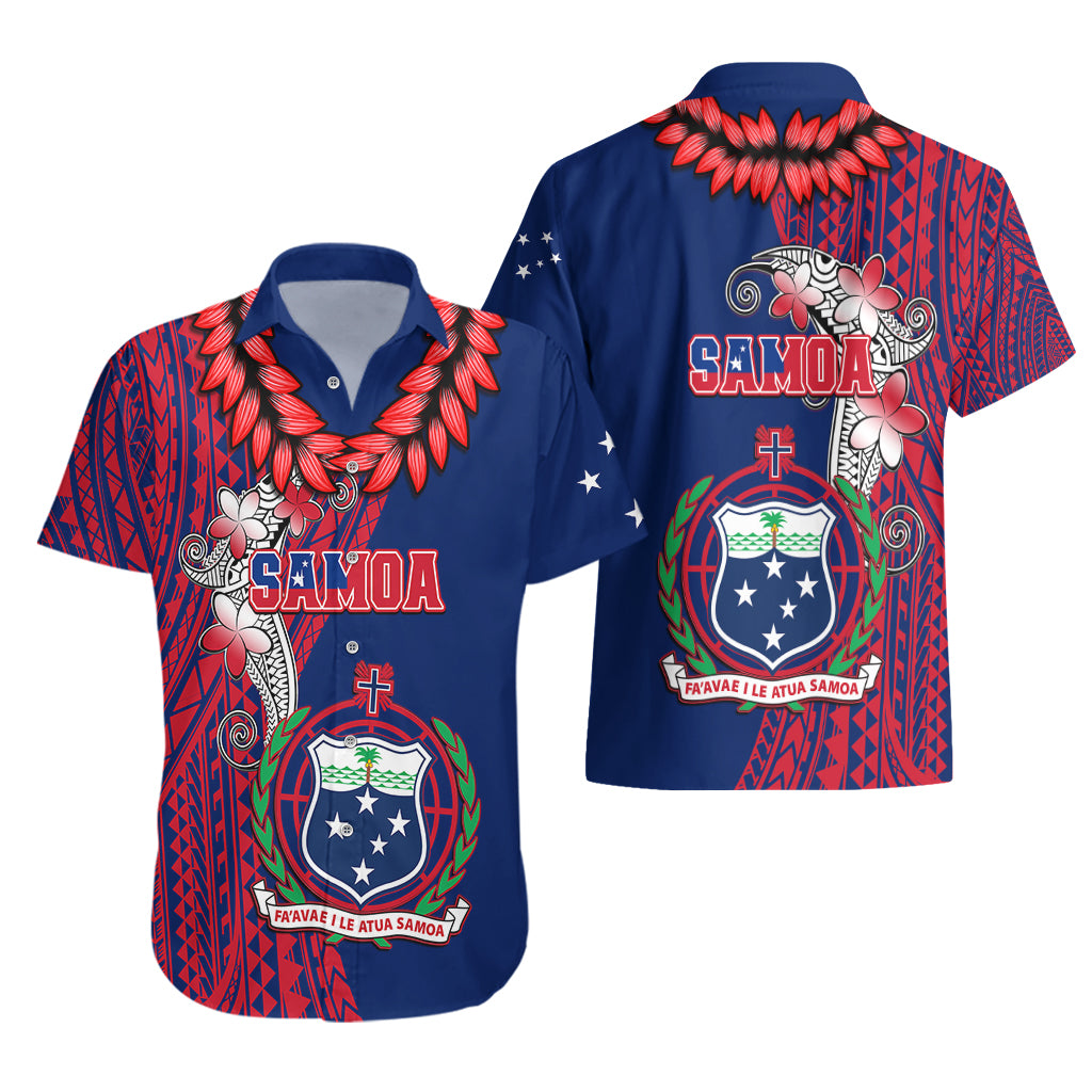 Polynesian Pride Samoa Hawaiian Shirt Ula Fala Mix Samoan Tribal Blue Version LT14 - Polynesian Pride