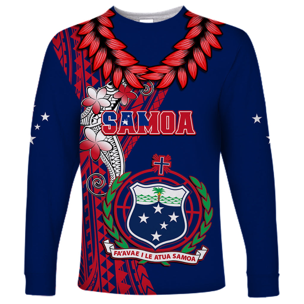 Polynesian Pride Samoa Long Sleeve Shirt Ula Fala Mix Samoan Tribal Blue Version LT14 Unisex Blue - Polynesian Pride