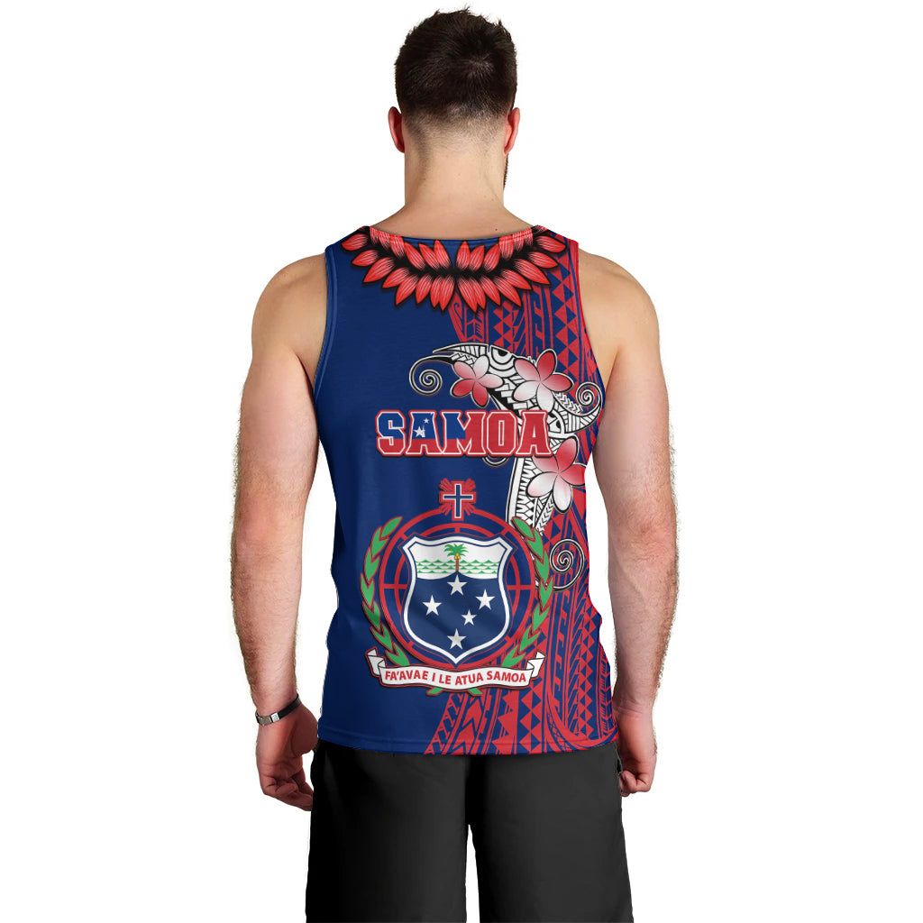 Polynesian Pride Samoa Men Tank Top Ula Fala Mix Samoan Tribal Blue Version LT14 - Polynesian Pride