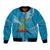 Personalised Tonga Lavengamalie College Bomber Jacket Tongan Ngatu Pattern LT14 Unisex Blue - Polynesian Pride