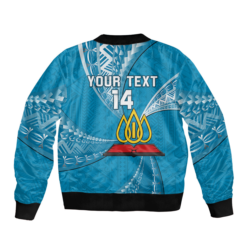Personalised Tonga Lavengamalie College Bomber Jacket Tongan Ngatu Pattern LT14 - Polynesian Pride