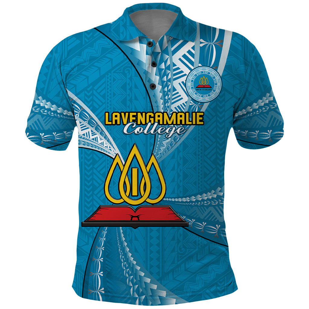 Custom Tonga Lavengamalie College Polo Shirt Tongan Ngatu Pattern LT14 Blue - Polynesian Pride