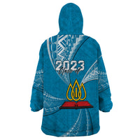 Personalised Tonga Lavengamalie College Wearable Blanket Hoodie Class Of Year Tongan Ngatu Pattern LT14 - Polynesian Pride