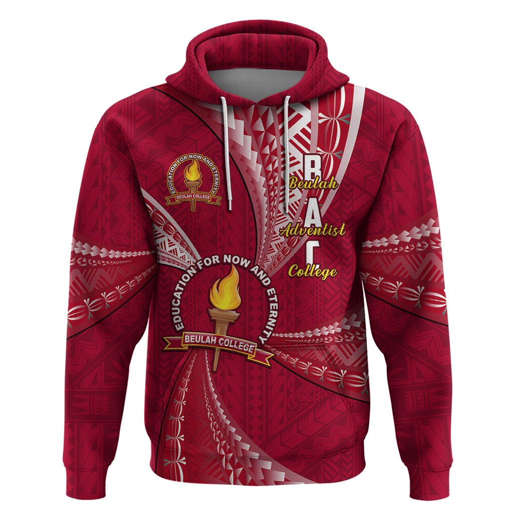 Custom Tonga Beulah College Hoodie Tongan Ngatu Pattern LT14 Pullover Hoodie Maroon - Polynesian Pride