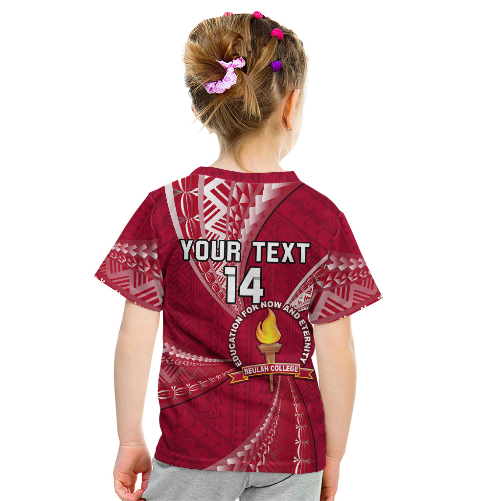 Personalised Tonga Beulah College Kid T Shirt Tongan Ngatu Pattern LT14 - Polynesian Pride